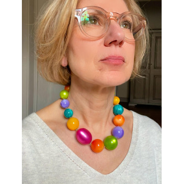 Collier OCTAVE perles multicolores - FRANCINE BRAMLI Paris
