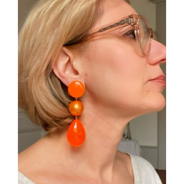 CUBA longue Orange vif - FRANCINE BRAMLI Paris