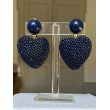 COEUR Galuchat Bleu Marine - Francine BRAMLI Paris