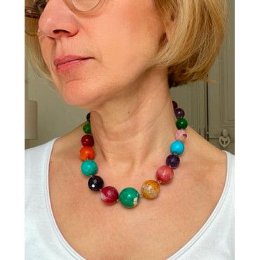 EDOUARD Gemmes Multicolores - Francine BRAMLI Paris Collier