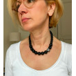 LOUIS Perles noires agate & zirconium - Francine BRAMLI Paris Collier