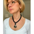 LOUIS Perles noires agate - Francine BRAMLI Paris Collier