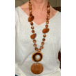 Collier PABLO lg marron bois & élément naturel - FRANCINE BRAMLI Paris