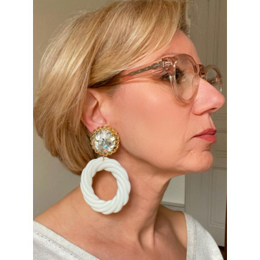 TWIST ivoire, Cabochon Cristal - Francine BRAMLI Paris
