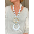Collier PAUL-EDOUARD Blanc & Cristal - FRANCINE BRAMLI Paris