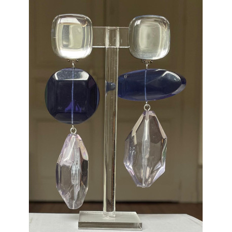 ASYM bleu & transparent - Francine BRAMLI Paris