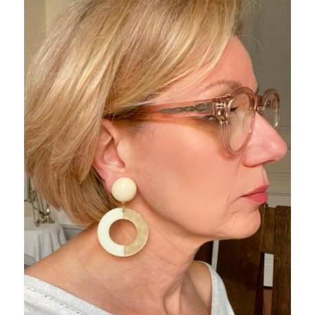 NARCISA créole ivoire beige - Francine BRAMLI Paris