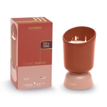 Bougie parfumée TECK & TONKA rechargeable 700g - ESTEBAN Parfums Paris