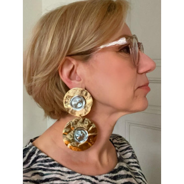 PAOLINA Dorée cabochons miroirs  - Francine BRAMLI Paris