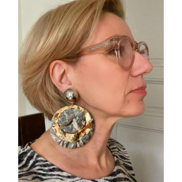 PALMIRA argentée créole dorée - Francine BRAMLI Paris