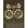 MARGUERITE Métal doré Cabochons miroirs - Francine BRAMLI Paris