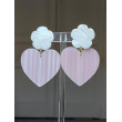 LOVE coeur rose Cabochon fleur en nacre - Francine BRAMLI Paris