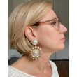 MARGUERITE Métal doré Cabochons perle nacrée - Francine BRAMLI Paris