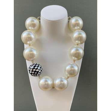 Collier WILLIAM perles nacrées et Nacre - FRANCINE BRAMLI Paris