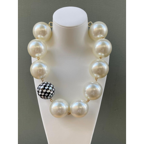 Collier WILLIAM perles nacrées et Nacre - FRANCINE BRAMLI Paris