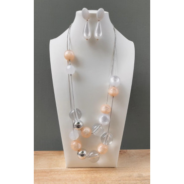 Collier PIERIC nude argent transparent FRANCINE BRAMLI Paris