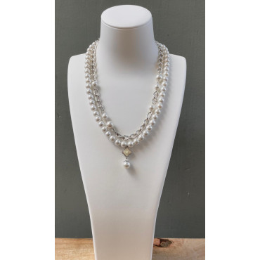 Collier PIERINO perles de Majorque & nacre - FRANCINE BRAMLI Paris