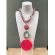 Collier cordon JULES rose & vert - FRANCINE BRAMLI Paris