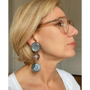 BETYNA gris fumé pailleté - Francine BRAMLI Paris