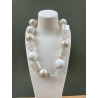 Collier NOLAN perles Blanc, nacré & transparent - Francine BRAMLI PARIS
