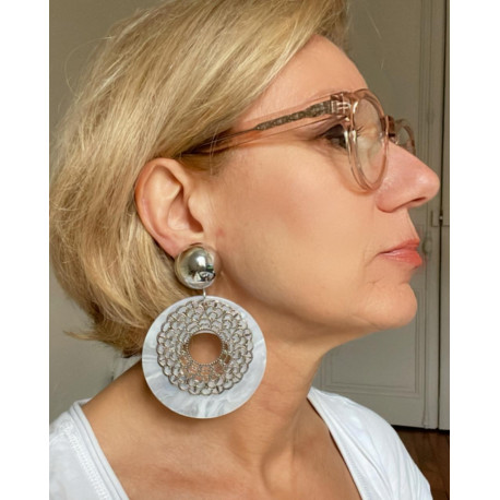 COURONNE Blanc, argenté - Francine BRAMLI Paris