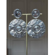 EULALIE métal frappé argenté Cabochons miroir - Francine BRAMLI Paris