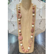 Sautoir ALBAN beige rosé, ivoire - FRANCINE BRAMLI Paris collier