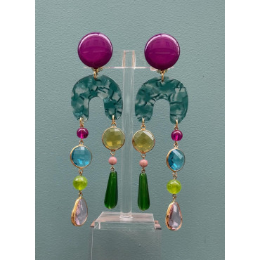 ROSALIE violet bleu rose vert jaune - Francine BRAMLI Paris