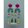 ROSALIE violet bleu rose vert jaune - Francine BRAMLI Paris