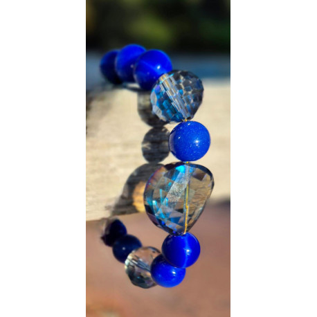 Bracelet SWANN cristal bleu - Francine BRAMLI Paris