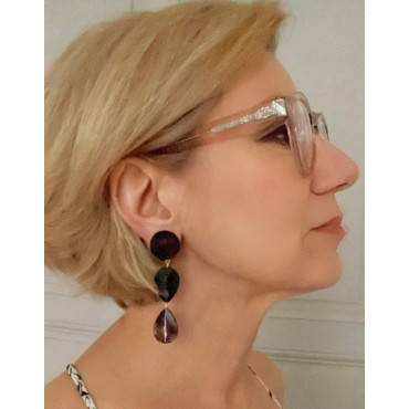 SUZANNA cristal fumé noir - Francine BRAMLI Paris