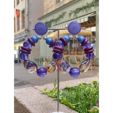 BASTILLES Violet/bordeaux/bleu - Francine BRAMLI Paris