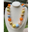 Collier EDOUARD Bleu/Jaune/Doré/Orange - Francine BRAMLI Paris