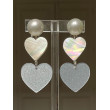 LOVE coeurs acétate pailletée et nacre - Francine BRAMLI Paris