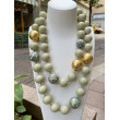 Collier DARIUS perles dorées, amande & nacre - FRANCINE BRAMLI Paris