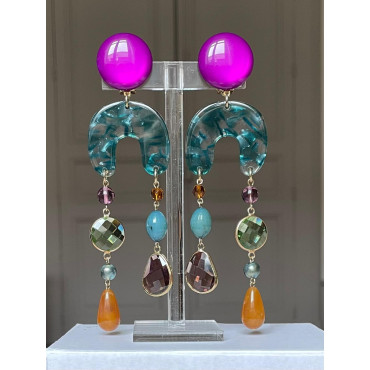 ROSALIE violet vert ambre - Francine BRAMLI Paris