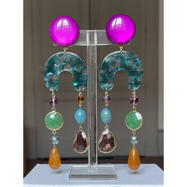 ROSALIE violet vert ambre 2 - Francine BRAMLI Paris