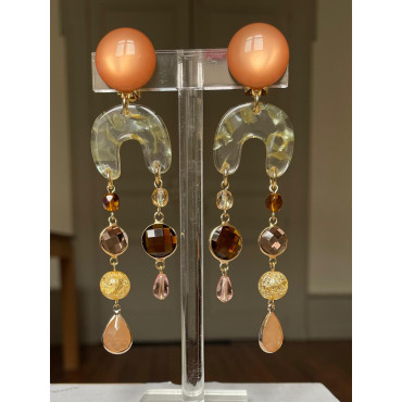 ROSALIE Ambre cristal & pierres fines - Francine BRAMLI Paris