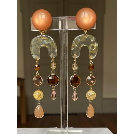 ROSALIE Ambre cristal & pierres fines - Francine BRAMLI Paris