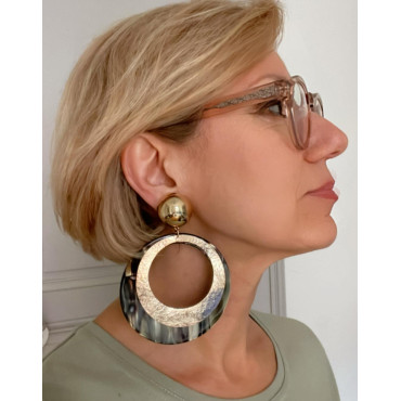 CLOE écaille onyx & doré - Francine BRAMLI Paris
