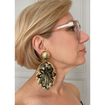 PALME écaille onyx & doré - Francine BRAMLI Paris