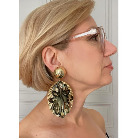 PALME écaille onyx & doré - Francine BRAMLI Paris
