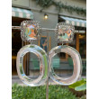 GAIA miroir blanc Cabochon Cristal - Francine BRAMLI Paris