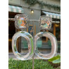 GAIA miroir blanc Cabochon Cristal - Francine BRAMLI Paris