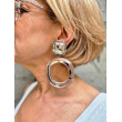 GAIA miroir blanc Cabochon Cristal - Francine BRAMLI Paris