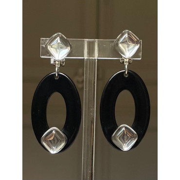 NORA 2 noir & miroir blanc - Francine BRAMLI Paris