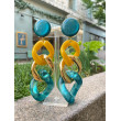 KARINA Maillons Jaune, bleu/vert & doré - Francine BRAMLI Paris