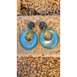 Clips EVIAN turquoise givré - Francine BRAMLI Paris Bijoux