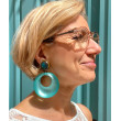 Clips EVIAN turquoise givré - Francine BRAMLI Paris Bijoux