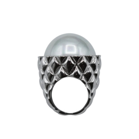 Bague DIANE Perle nacrée & argentée - Francine BRAMLI Paris